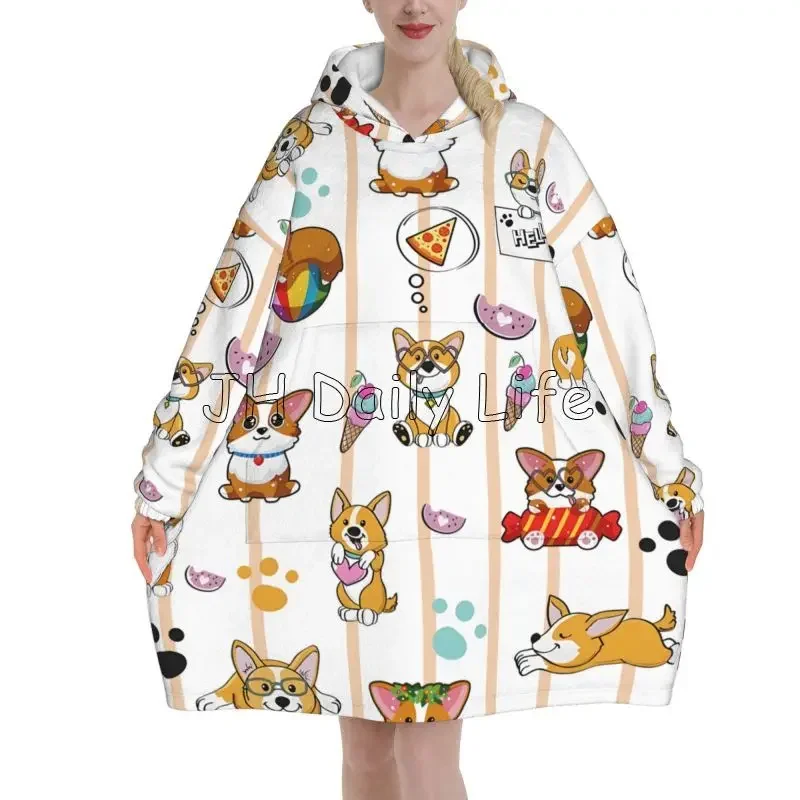 Cute Corgi Dog Wearable Hoodie - đánh giá và giá Sherpa Hoodie Fleece
