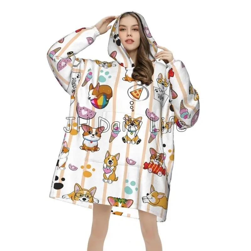Cute Corgi Dog Wearable Hoodie - đánh giá và giá Sherpa Hoodie Fleece