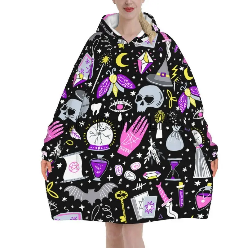 Magic Witchy Goth Oversized Bl - đánh giá và giá Sherpa Hoodie Fleece