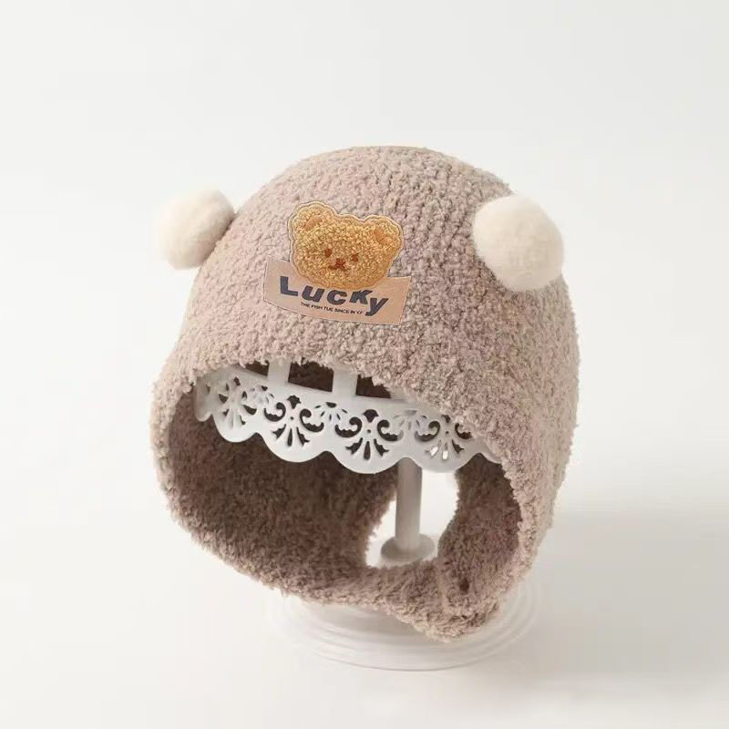 Cute Bear Baby Ear Protection  - đánh giá và giá Knit Beanie Hat Warm