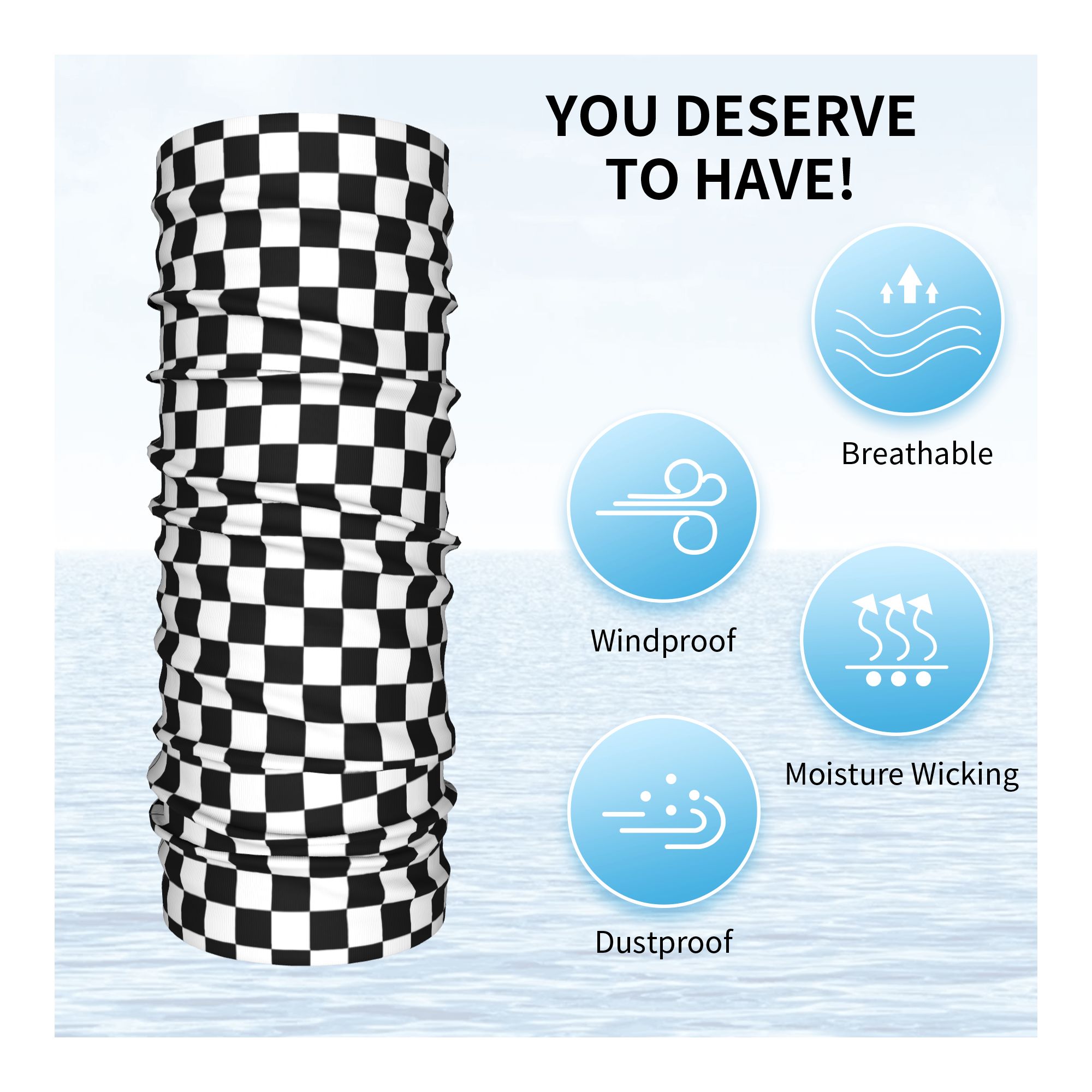 Custom Racing Checkered Motor  - đánh giá và giá Neck Gaiter Fleece
