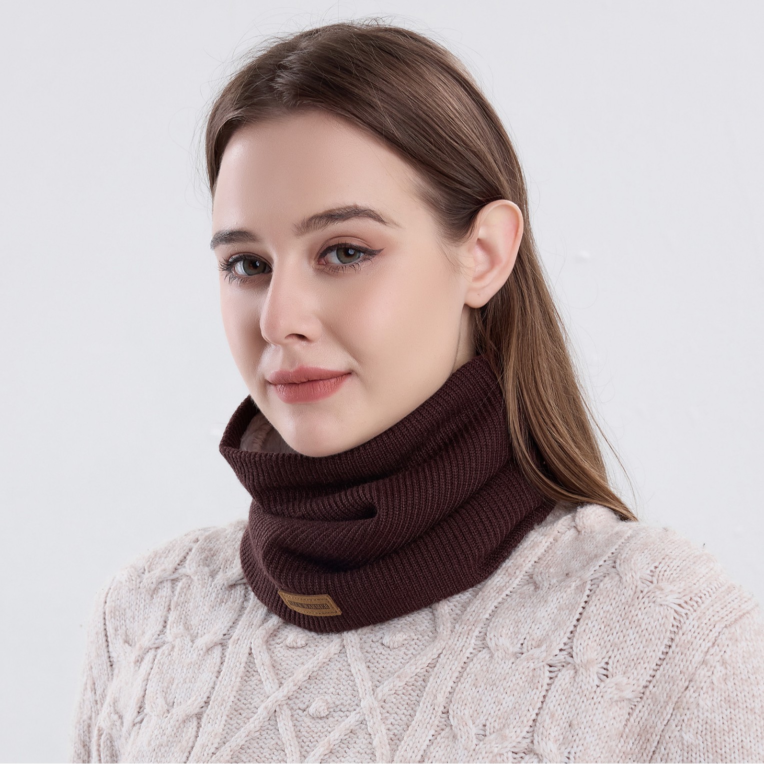 Solid Color Fleece Lined Neck  - đánh giá và giá Neck Gaiter Fleece
