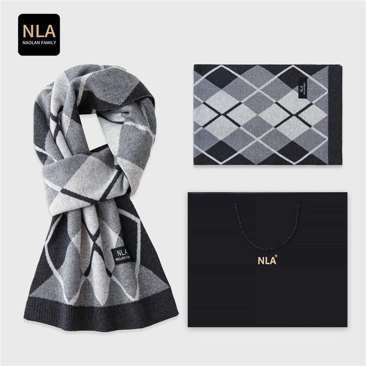 Gift Box Knitted Men's Wool Sc - đánh giá và giá Wool Scarf Men