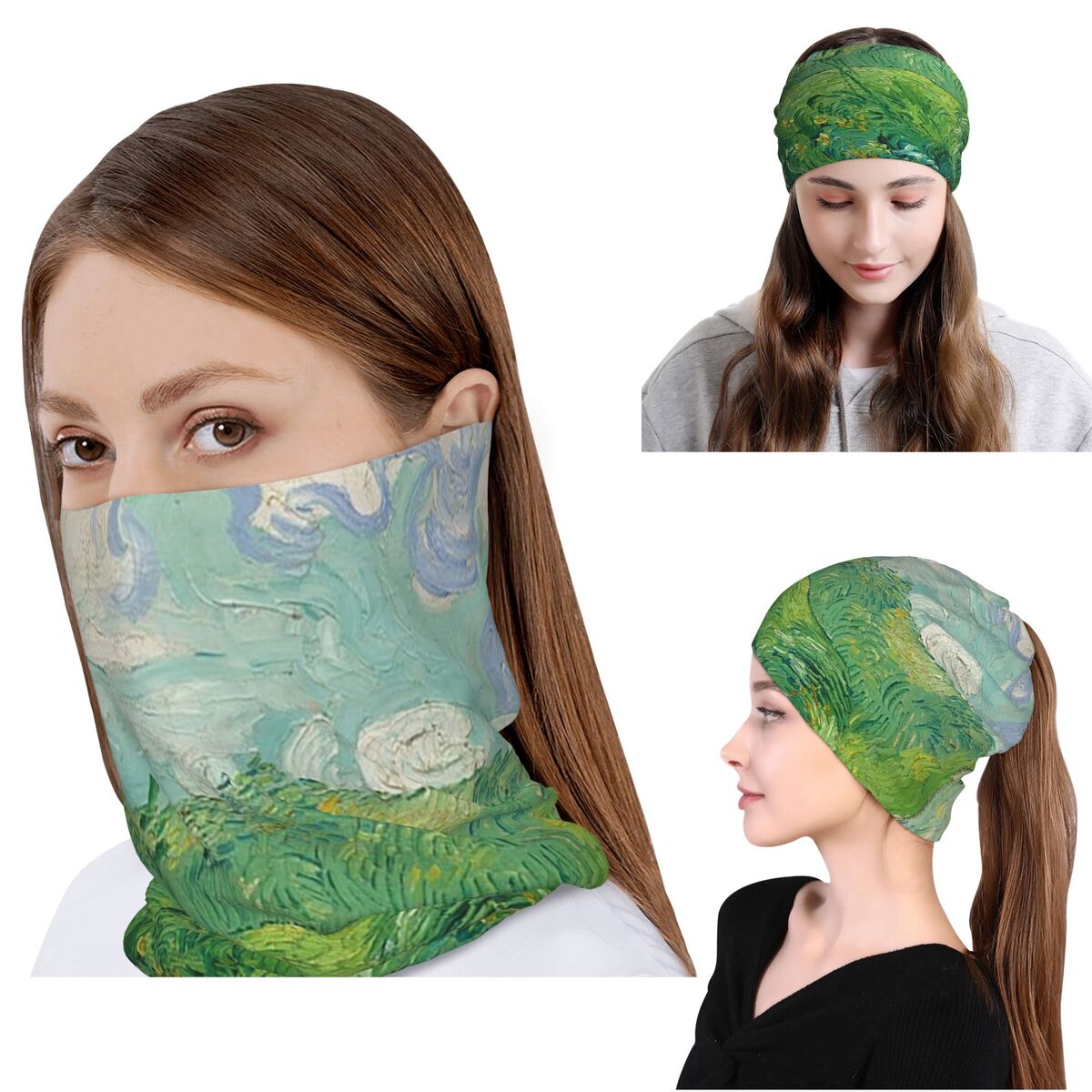 Green Wheat Fields, Auvers, Vi - đánh giá và giá Knit Beanie Hat Warm