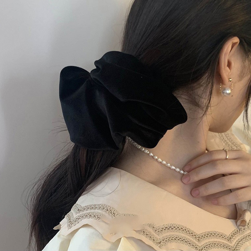 Oversize Black Velvet Scrunchi - đánh giá và giá Winter Headband Fleece